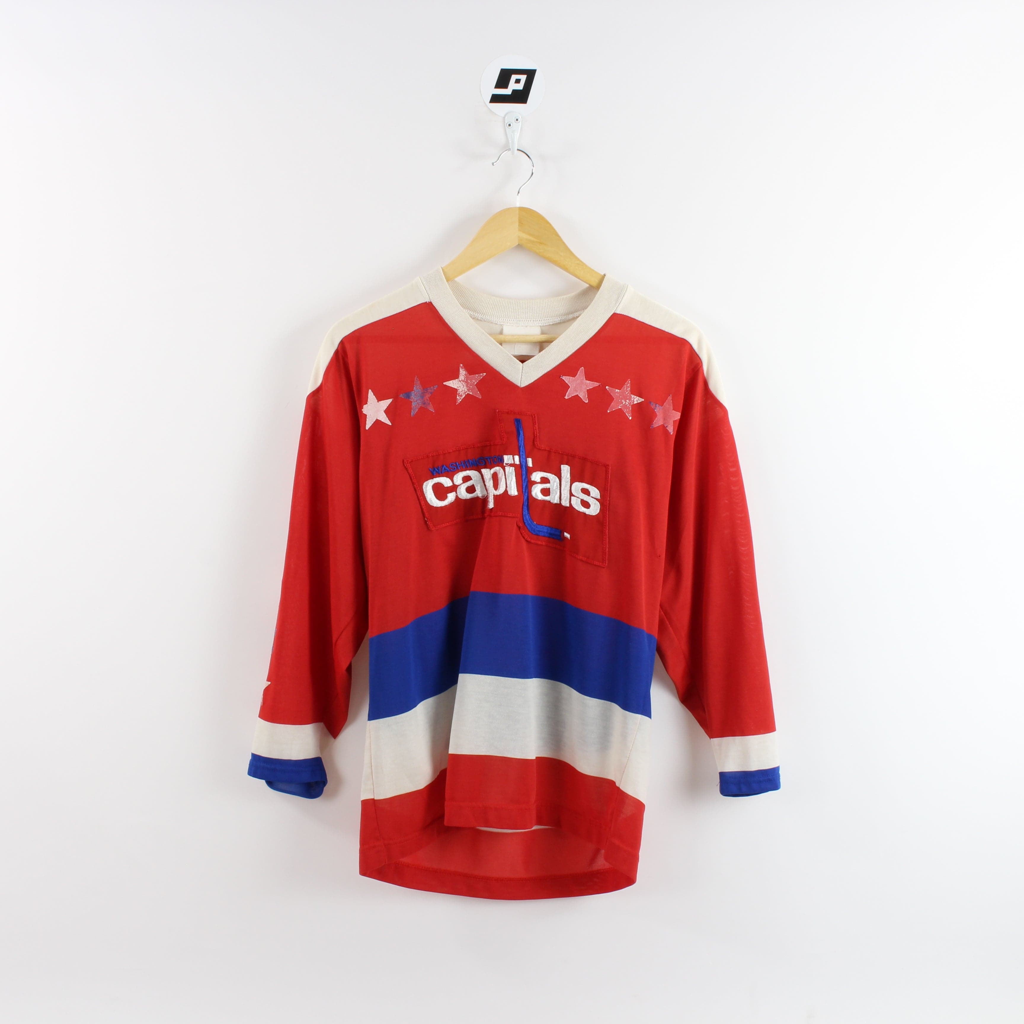 Vintage Washington Capitals Maska Superfil Hockey Jersey Size XL Red 80s NHL