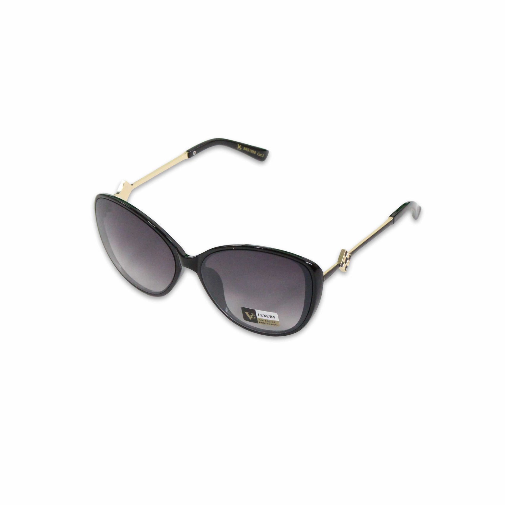 Other Black/Gold Womens Round Frame Sunglasses