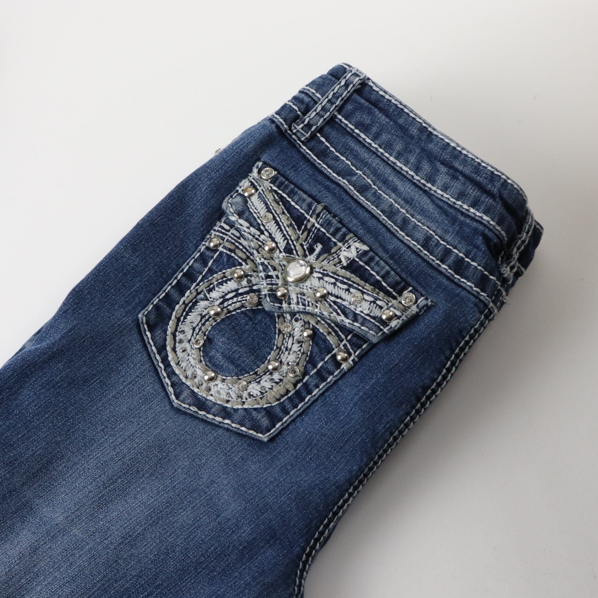 Earl Jean Embellished Low Rise Denim Jeans Women's Size 32 x 30