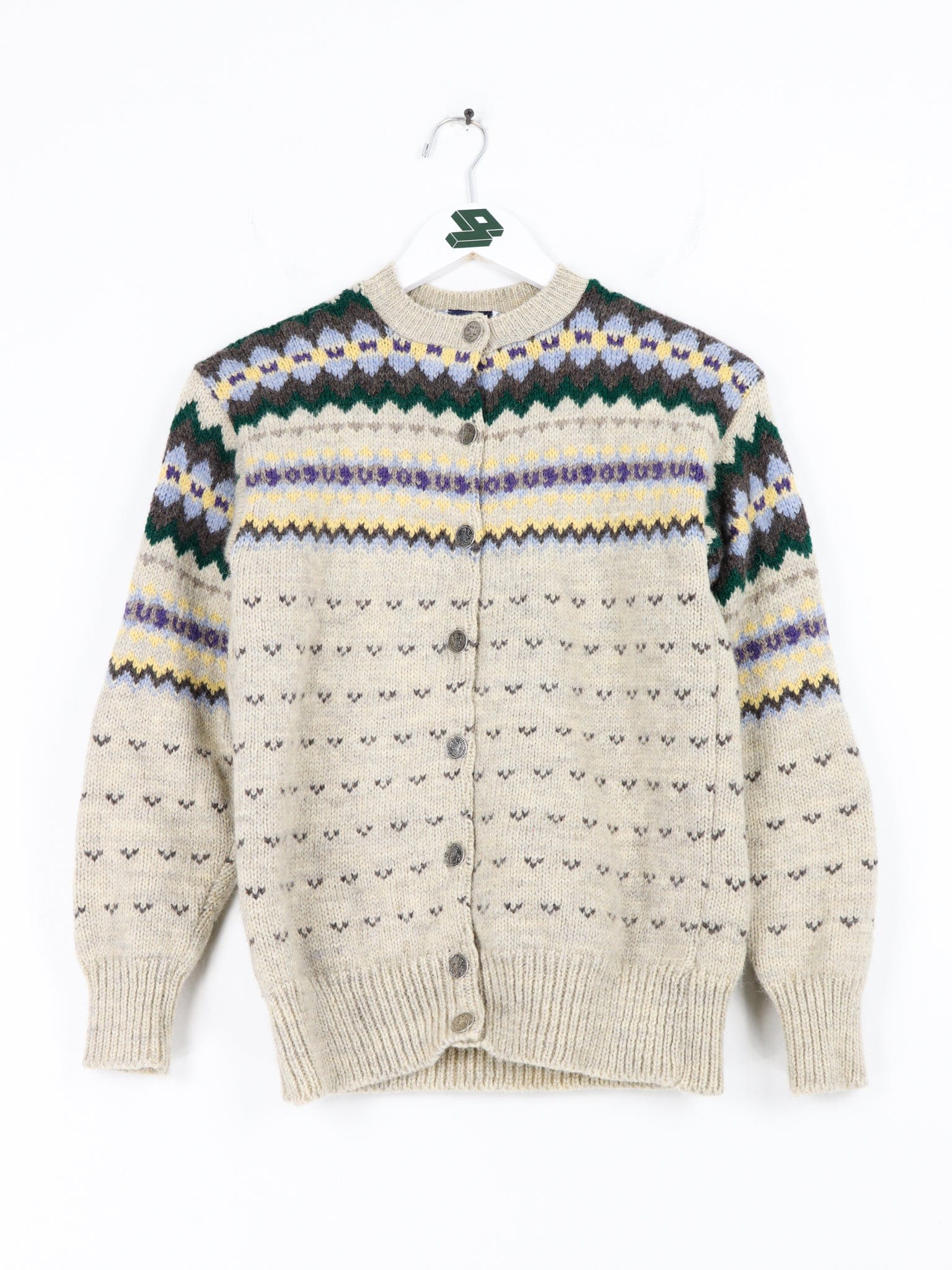 Vintage Cambridge Dry Goods Company Wool Knit Cardigan Sweater Youth Size  Medium