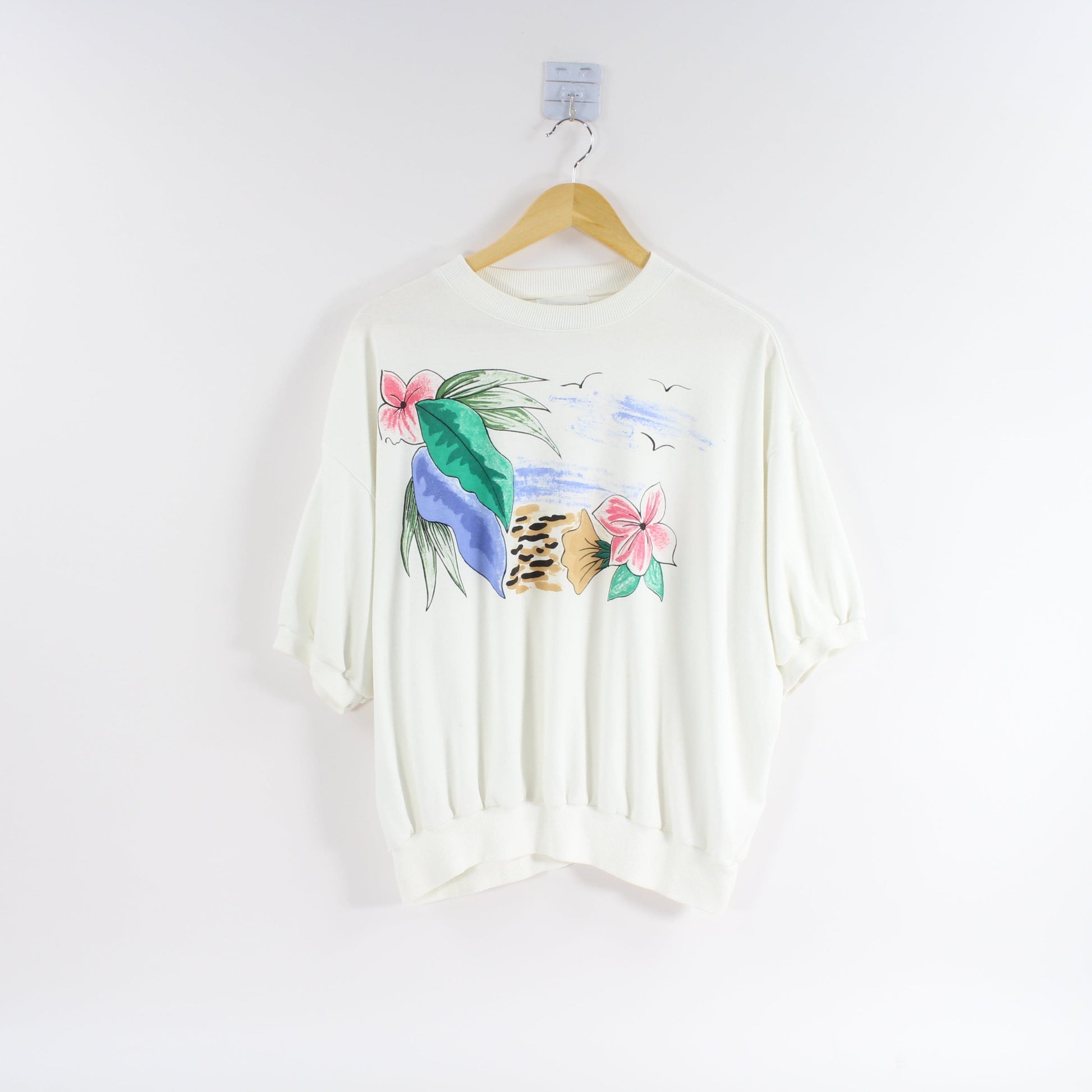 Other Vintage Floral Short Sleeve Sweatshirt Women's Size 42