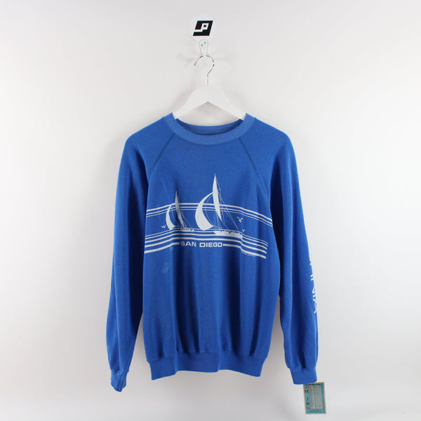 Vintage San Diego California 80s Raglan Sweatshirt Size XL Fits M