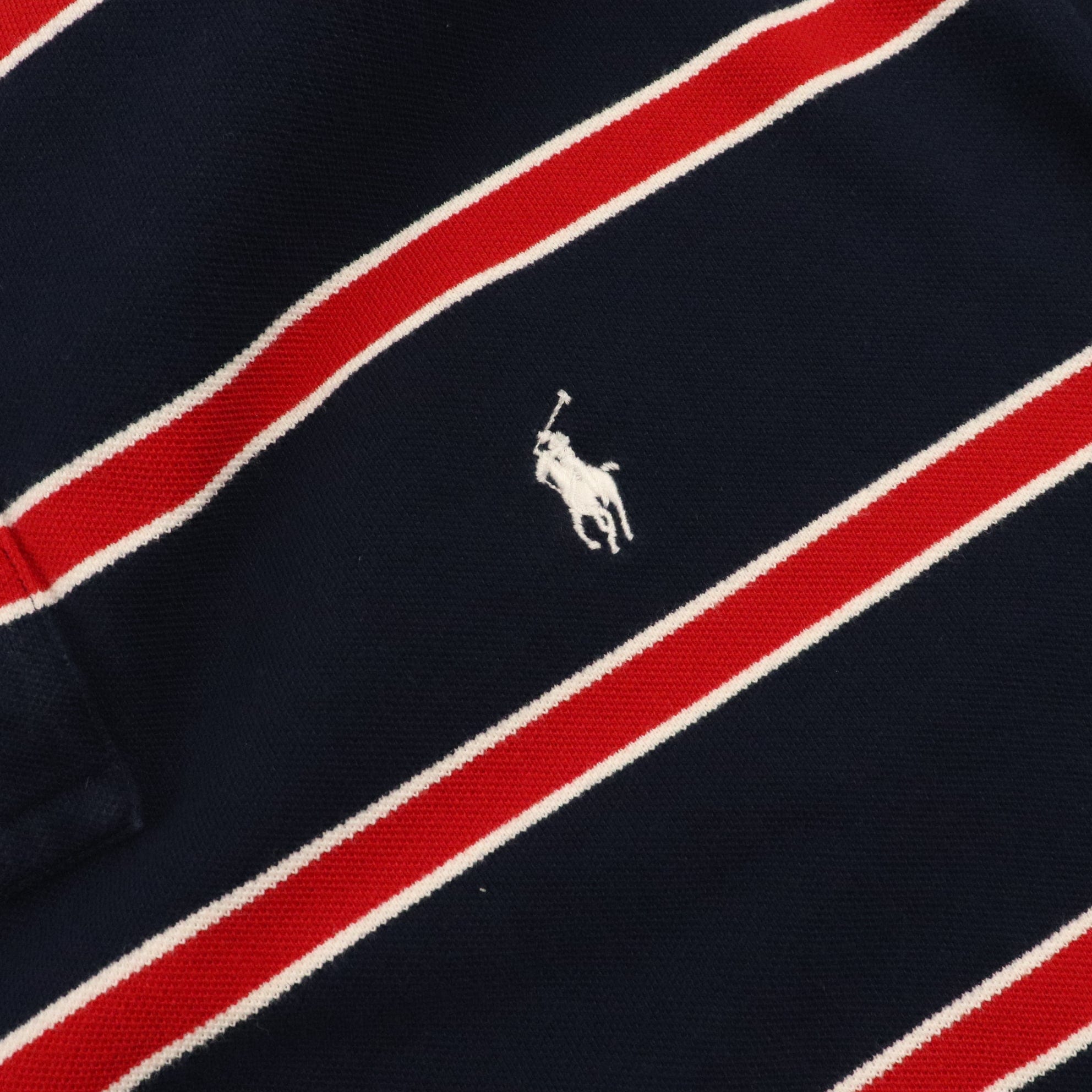 Vintage RALPH LAUREN Striped Polo Shirt Red Large, Vintage Online