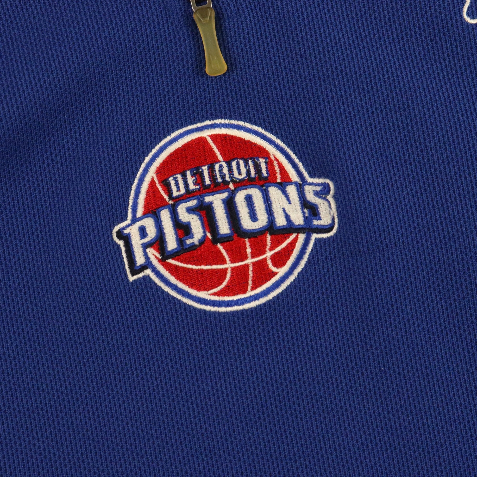 Vintage Detroit Pistons Quarter Zip Warmup Shooting Jersey Size 2XL NBA Y2K
