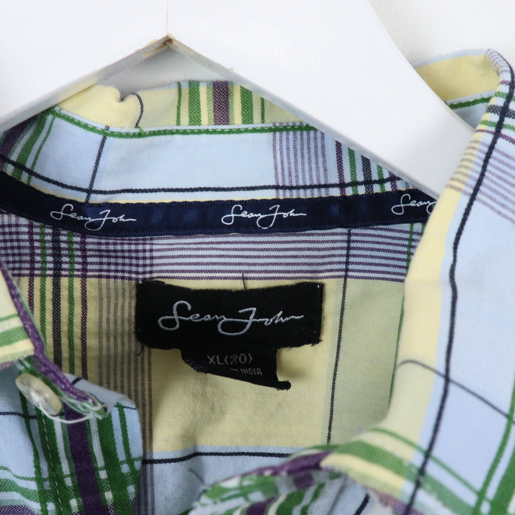 Sean John Plaid Button Up Shirt Youth Size 20(XL)