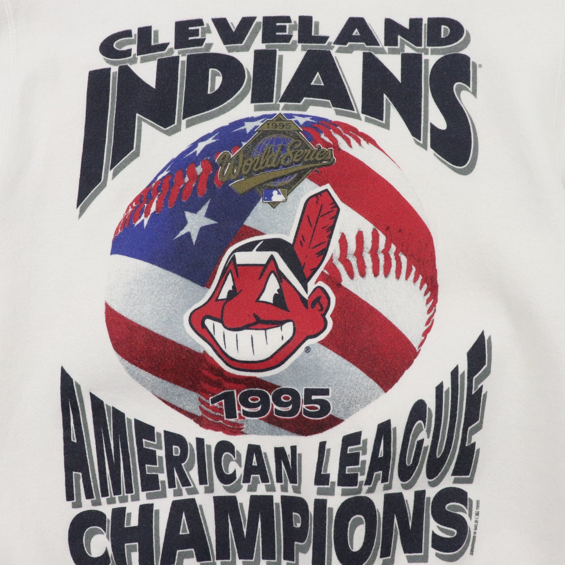 Vintage Starter White Cleveland Indians 1995 World Series T-Shirt Size L